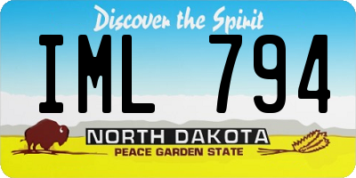 ND license plate IML794