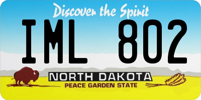 ND license plate IML802