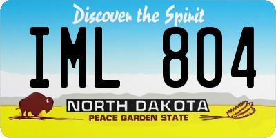 ND license plate IML804
