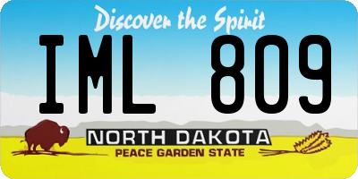 ND license plate IML809