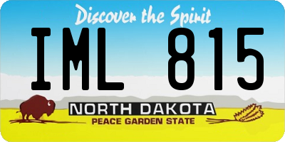 ND license plate IML815