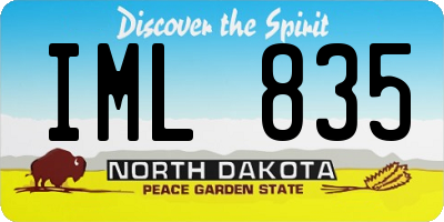 ND license plate IML835