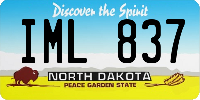 ND license plate IML837