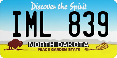 ND license plate IML839