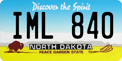 ND license plate IML840