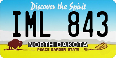 ND license plate IML843