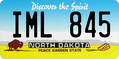 ND license plate IML845