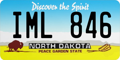 ND license plate IML846