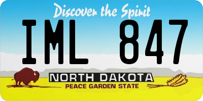 ND license plate IML847