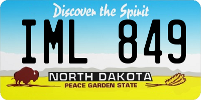 ND license plate IML849