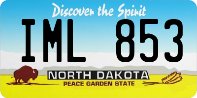 ND license plate IML853