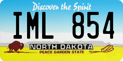ND license plate IML854