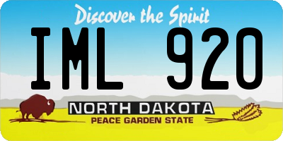 ND license plate IML920
