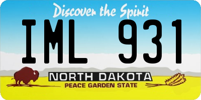 ND license plate IML931