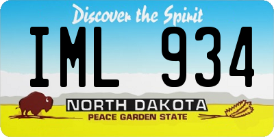 ND license plate IML934