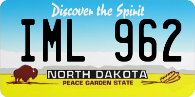 ND license plate IML962