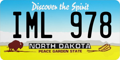 ND license plate IML978