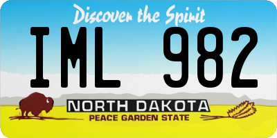 ND license plate IML982