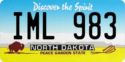 ND license plate IML983