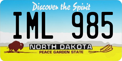 ND license plate IML985