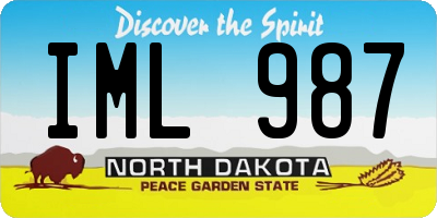 ND license plate IML987