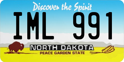 ND license plate IML991