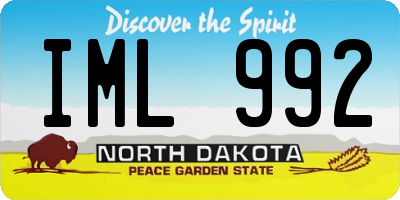 ND license plate IML992