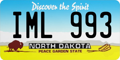 ND license plate IML993