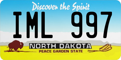 ND license plate IML997