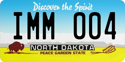 ND license plate IMM004