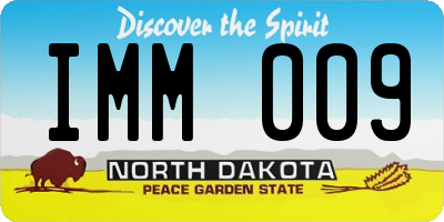 ND license plate IMM009