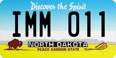 ND license plate IMM011