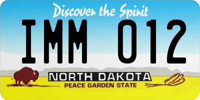 ND license plate IMM012