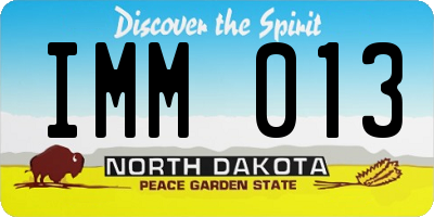 ND license plate IMM013