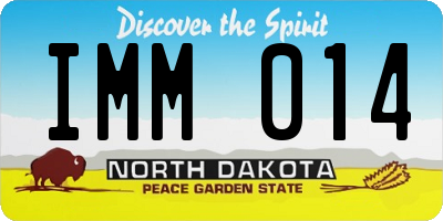 ND license plate IMM014