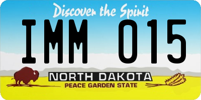 ND license plate IMM015