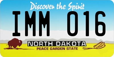 ND license plate IMM016