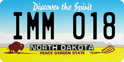 ND license plate IMM018