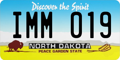 ND license plate IMM019