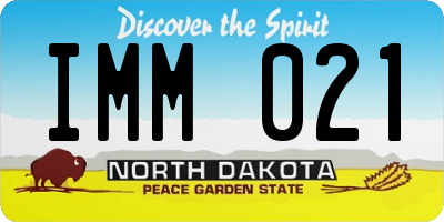 ND license plate IMM021