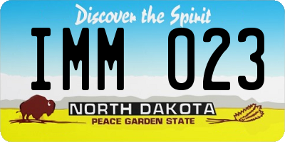 ND license plate IMM023