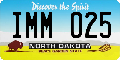 ND license plate IMM025