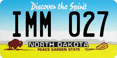 ND license plate IMM027