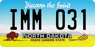 ND license plate IMM031