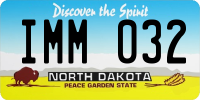 ND license plate IMM032