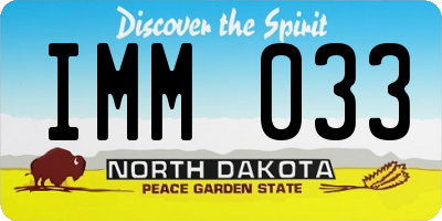 ND license plate IMM033