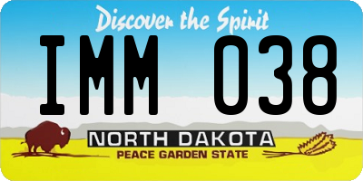 ND license plate IMM038