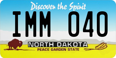 ND license plate IMM040
