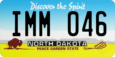 ND license plate IMM046