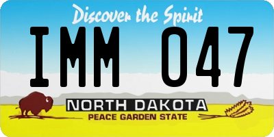 ND license plate IMM047